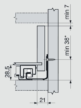 Blum Movento 650 mm TIP-ON BLUMOTION vč. spojek