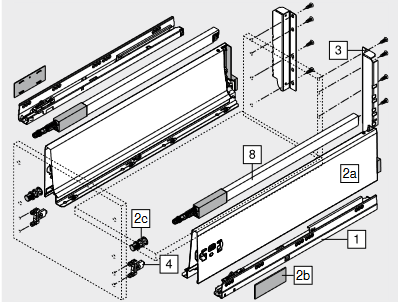 Blum Tandembox Antaro Blumotion 550 mm K+D